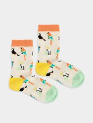 - Kindersocken in Beige mit Tiere Tier Motiv/Muster