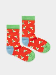 - Kindersocken Lil Santaless Hats Bunte Lustige Socken | Weihnachtsmann Samichlaus Geschenk Bio-Baumwolle | 0-12M Rot