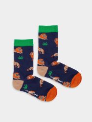 - Kindersocken Lil Panthera Löwe Bunte Lustige Socken | Zoo Geschenk Bio-Baumwolle | 12-24M Blau