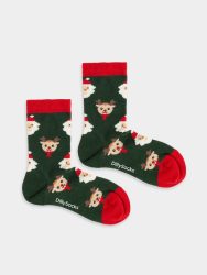 - Kindersocken Lil Rudolph in the Forest Bunte Lustige Socken | Weihnachtsmann Samichlaus Geschenk Bio-Baumwolle | 0-12M Grün