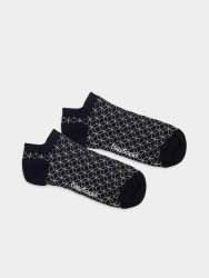 - Sneakersocken für Damen Short Classic Lining Bunte Lustige kurze Socken | Geometrie Rauten Geschenk Bio-Baumwolle | 36-40 Schwarz Weiss