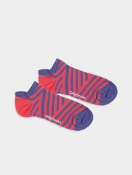 - Sneakersocken für Damen Short Serrated Stripes Bunte Lustige kurze Socken | Streifen Muster Geschenk Bio-Baumwolle | 36-40 Blau