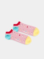 - Sneakersocken für Damen Short Sweet Heart Of Mine Bunte Lustige kurze Socken | Herzen hearts Geschenk Bio-Baumwolle | 36-40 Rosa