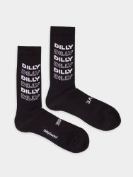 - Socken in Schwarz mit Grafisch Schriftzug Motiv/Muster