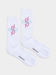 - Socken in Weiss mit Grafisch Schriftzug Motiv/Muster