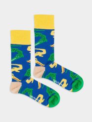 - Damensocken Crazy Crocs Bunte Lustige Socken | Krokodil Tier Geschenk Bio-Baumwolle | 36-40 Mehrfarbig Blau