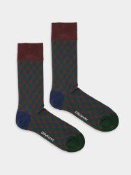 - Damensocken Deep Tones Dice Bunte Lustige Socken | Rauten Muster Geschenk Bio-Baumwolle | 36-40 Mehrfarbig
