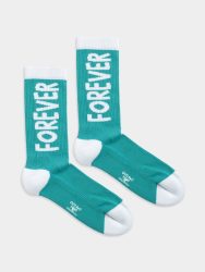 - Socken in Türkismit Grafisch Essen & Snacks Schriftzug Motiv/Muster