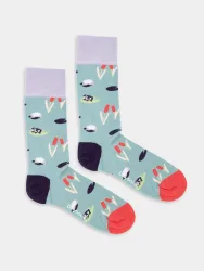 - Damensocken Froggy Tales Bunte Lustige Socken | Natur Tier Geschenk Bio-Baumwolle | 36-40 Blau Mehrfarbig