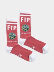 - Socken in Rotmit Grafisch Schriftzug Motiv/Muster