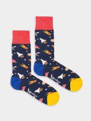 - Damensocken Galactic Adventure Bunte Lustige Socken | Galaktisch Rakete Geschenk Bio-Baumwolle | 36-40 Mehrfarbig