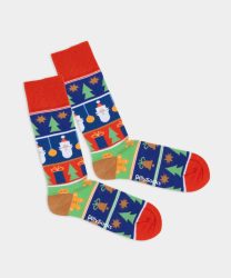 - Damensocken Hello Santa Bunte Lustige Socken | Weihnachtsmann Samichlaus Geschenk Bio-Baumwolle | 36-40 Mehrfarbig