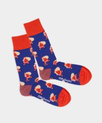 - Damensocken Hurry Up Santa Bunte Lustige Socken | Weihnachtsmann Samichlaus Geschenk Bio-Baumwolle | 36-40 Blau