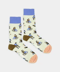 - Socken in Blau Weiss mit Motiv/Muster