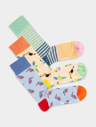 - Damensocken Kingfisher Paradise (3er Pack) Bunte Lustige Socken | Eisvogel Vogel Geschenk Bio-Baumwolle | 36-40 Mehrfarbig