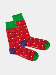 - Damensocken Light It Down Bunte Lustige Socken | Weihnachtsmann Samichlaus Geschenk Bio-Baumwolle | 36-40 Rot