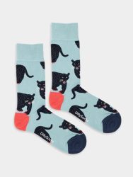 - Damensocken Midnight Panther Bunte Lustige Socken | Panther Tier Geschenk Bio-Baumwolle | 36-40 Blau Schwarz