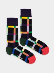 - Damensocken Multicolor Maze Bunte Lustige Socken | Geometrisch Geschenk Bio-Baumwolle | 36-40 Mehrfarbig Schwarz