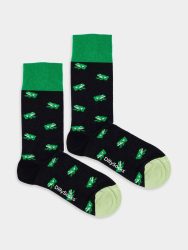 - Damensocken Pepe the Frog Bunte Lustige Socken | Frosch Tier Geschenk Bio-Baumwolle | 36-40 Schwarz Grün