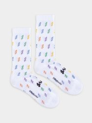 - Socken in Weiss mit Grafisch Schriftzug Motiv/Muster