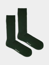 - feingerippte Socken für Damen Ribbed Forest Green Einfarbige Socken | einfarbig one color Geschenk Bio-Baumwolle | 36-40 Grün