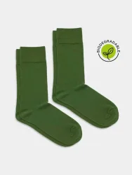 - Damensocken D-Compose Moss Green (2er Pack) | Einfarbige Socken aus 100% biologisch abbaubarem Material | Grün 35-38