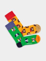 - Damensocken Dog vs Biever 2er Set Bunte Lustige Socken | Biber Tier Geschenk Bio-Baumwolle | 36-40 Orange Grün