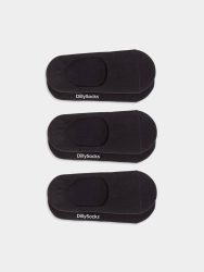 - Füsslinge für Damen Hidden Night Black (3er Pack) Einfarbige Socken | einfarbig one color Geschenk Bio-Baumwolle | 35-38 Schwarz