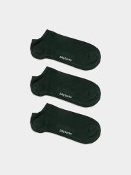 - Sneakersocken für Damen Short Olive Green (3er Pack) Einfarbige kurze Socken | einfarbig one color Geschenk Bio-Baumwolle | 36-40 Grün