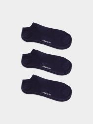 - Sneakersocken für Damen Short Dark Navy (3er Pack) Einfarbige kurze Socken | einfarbig one color Geschenk Bio-Baumwolle | 36-40 Blau