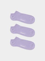 - Sneakersocken für Damen Short Lavender Lilac (3er Pack) Einfarbige kurze Socken | einfarbig one color Geschenk Bio-Baumwolle | 36-40 Violett