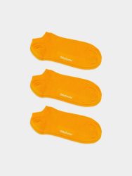 - Sneakersocken für Damen Short Sunny Yellow (3er Pack) Einfarbige kurze Socken | einfarbig one color Geschenk Bio-Baumwolle | 36-40 Gelb