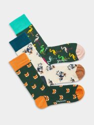 - Damensocken Wondrous Wildlife (3er Pack) Bunte Lustige Socken | Tier Geschenk Bio-Baumwolle | 36-40 Mehrfarbig