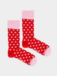 - Damensocken Strawberry Dots Bunte Lustige Socken | Punkte Muster Geschenk Bio-Baumwolle | 36-40 Rot Pink