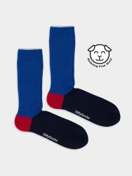 - Wollsocken Damen Cozy Jari | Warme Socken mit Wolle und Kaschmir als Geschenk | Blau Schwarz 36-40