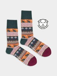 - Wollsocken Damen Cozy Matias | Warme Socken mit Wolle und Kaschmir als Geschenk | Grün Orange 36-40