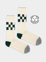 - Wollsocken Damen Cozy Pekka | Warme Socken mit Wolle und Kaschmir als Geschenk | Beige Grün 36-40