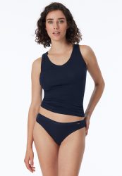 Schiesser Slip Feinripp Dunkelblau - Naturschönheit für Damen, Größe S, 95 % Baumwolle, 5 % Elasthan