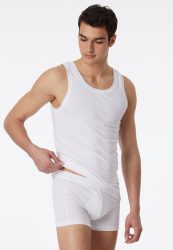 Schiesser Tank Top Weiss - Long Life Cotton für Herren, Größe L, 95 % Baumwolle, 5 % Elasthan
