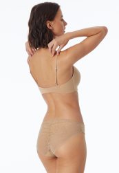 Schiesser Slip mit Spitze Beige - Invisible Lace für Damen, Größe XS, 70 % Polyamid, 30 % Elasthan
