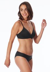 Schiesser Slip Seamless Schwarz - Invisible Cotton für Damen, Größe S, 50 % Baumwolle, 40 % Polyamid, 10 % Elasthan