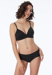 Schiesser Hipster Slip Seamless Schwarz - Invisible Cotton für Damen, Größe S, 50 % Baumwolle, 40 % Polyamid, 10 % Elasthan