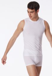 Schiesser Shirt ärmellos Weiss - Long Life Soft für Herren, Größe L, 45 % Baumwolle, 45 % Modal, 10 % Elasthan
