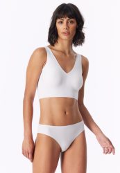 Schiesser Bustier Seamless mit herausnehmbaren Pads Weiss - Invisble Soft für Damen, Größe 46, 75 % Polyamid, 25 % Elasthan