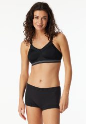 Schiesser Sport-BH Schwarz - SCHIESSER Sport für Damen, Größe 90A, 50 % Polyamid, 33 % Elasthan, 17 % Polyester