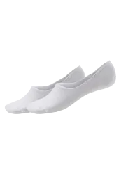 Schiesser Füßlinge 2er-Pack Weiss - Long Life Cool für Herren, Größe 41/42, 69 % Baumwolle, 30 % Polyamid, 1 % Elasthan