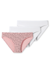 Schiesser Slip 3er-Pack Weiss/Rosa - 95/5 für Mädchen, Größe S, 95 % Baumwolle, 5 % Elasthan