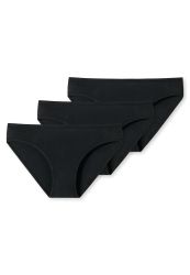 Schiesser Slip 3er-Pack Schwarz - 95/5 für Mädchen, Größe L, 95 % Baumwolle, 5 % Elasthan
