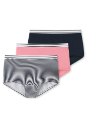 Schiesser Panty 3er-Pack Dunkelblau/Pink - 95/5 für Mädchen, Größe S, 95 % Baumwolle, 5 % Elasthan