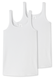 Schiesser Unterhemd 2er-Pack Weiss - 95/5 für Mädchen, Größe M, 95 % Baumwolle, 5 % Elasthan